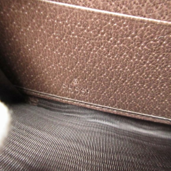 Unused Gucci Diana Bamboo 658634 GG Supreme Leather Beige Brown Round Long Wa...